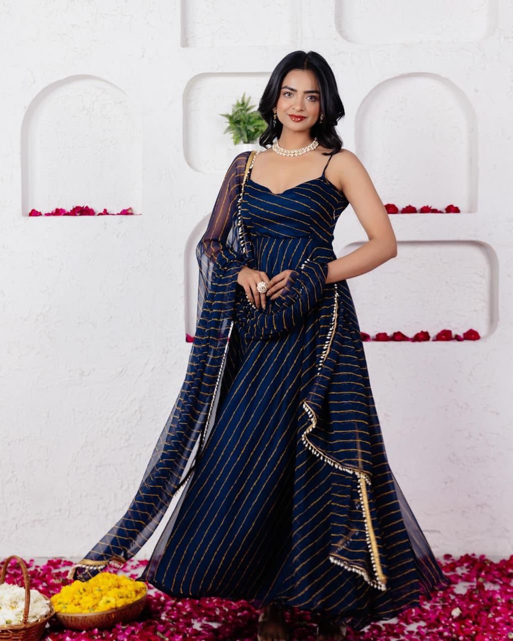 Navy Blue Discover Grace and Modernity – Exclusive Anarkali Suit Collection