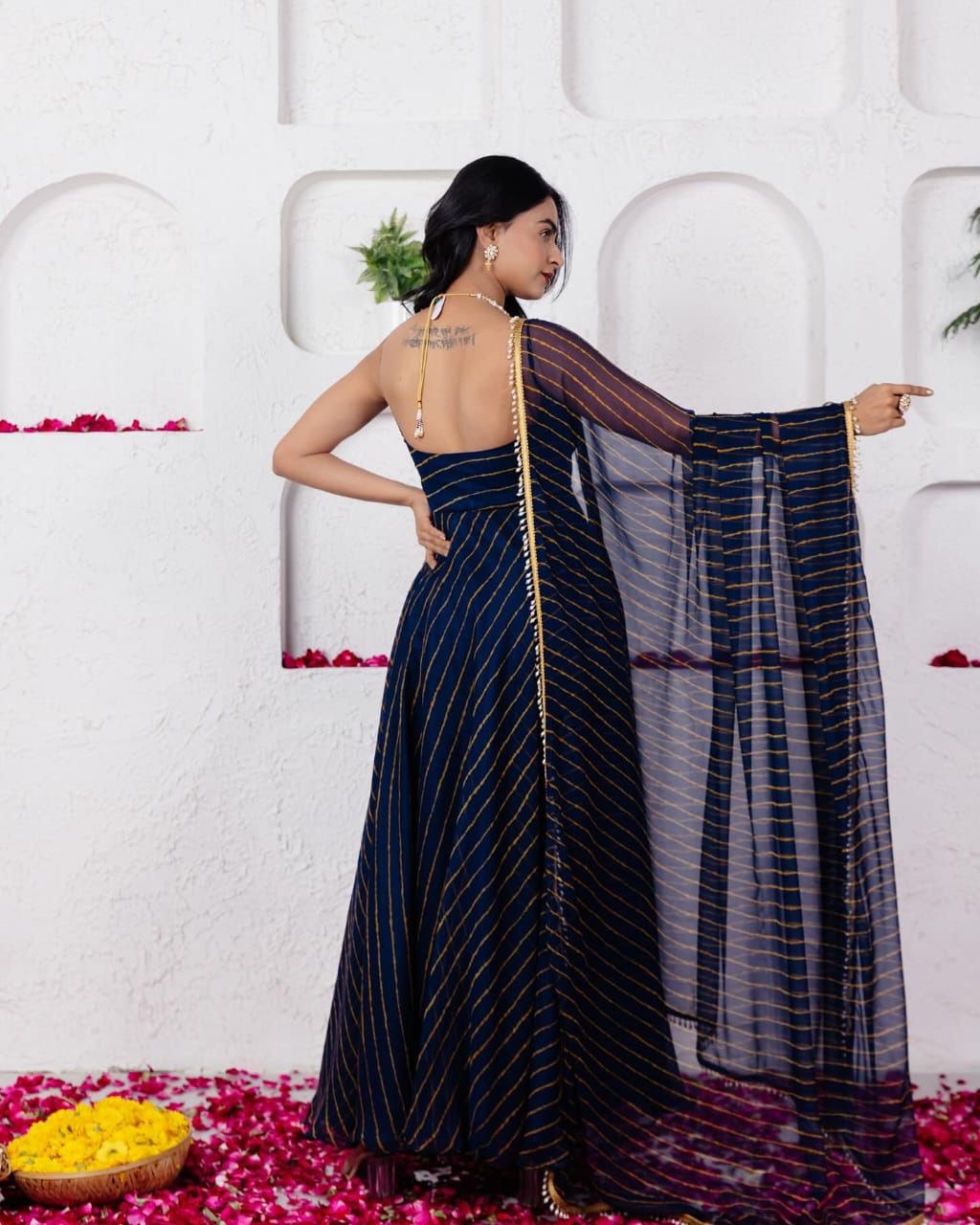 Navy Blue Discover Grace and Modernity – Exclusive Anarkali Suit Collection