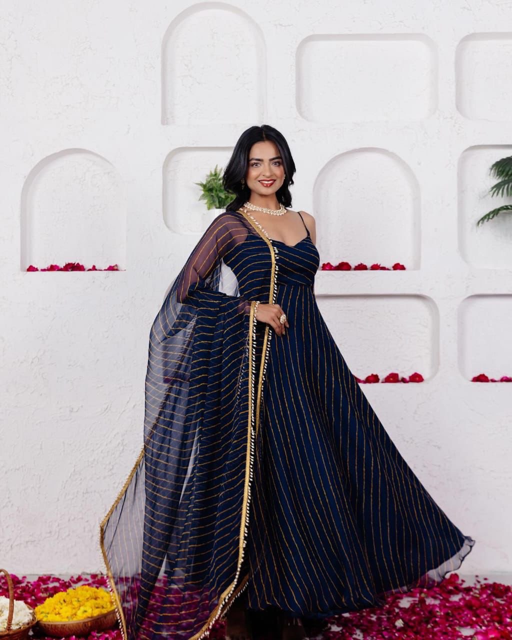 Navy Blue Discover Grace and Modernity – Exclusive Anarkali Suit Collection
