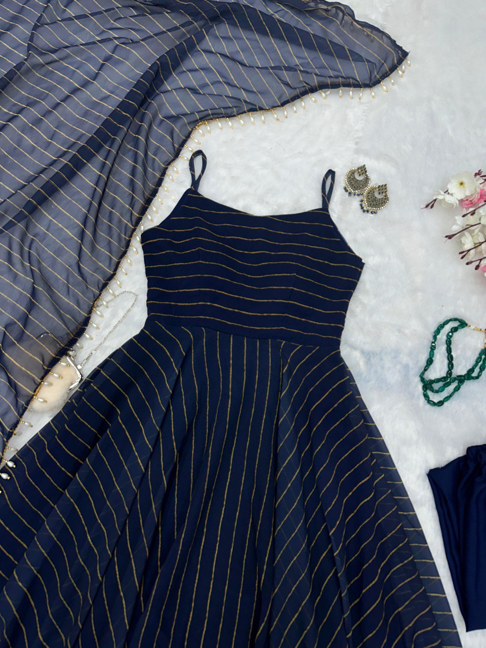 Navy Blue Discover Grace and Modernity – Exclusive Anarkali Suit Collection