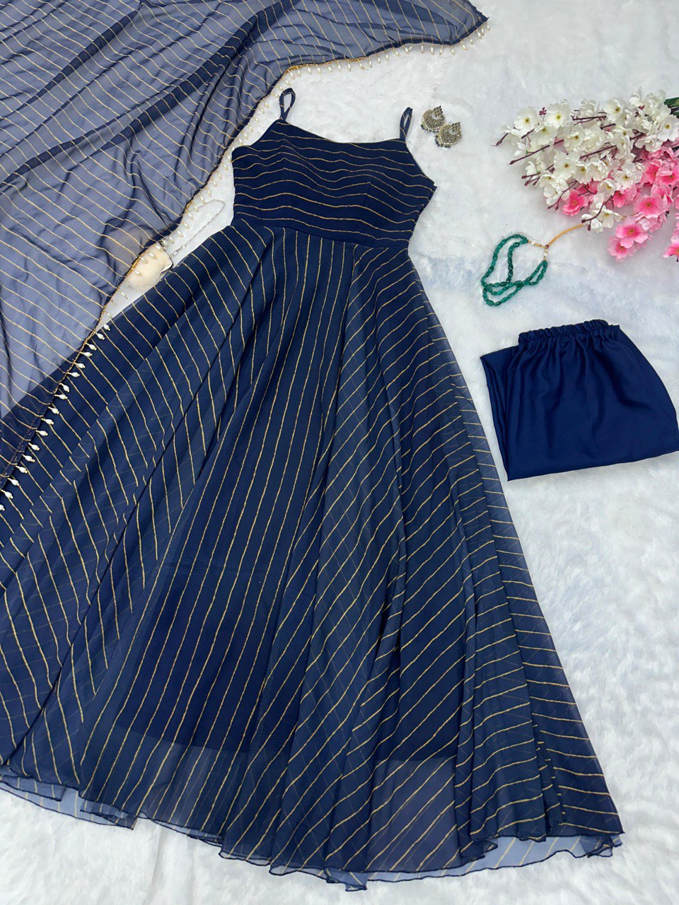 Navy Blue Discover Grace and Modernity – Exclusive Anarkali Suit Collection