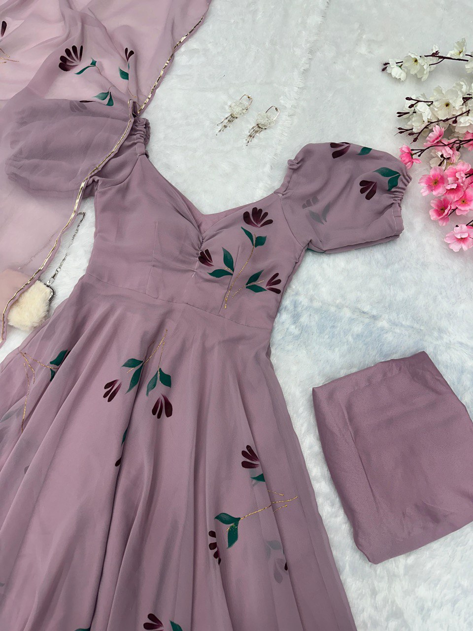 Purple Elevate Your Style with Handpainted Elegance – Exclusive Anarkali Suit