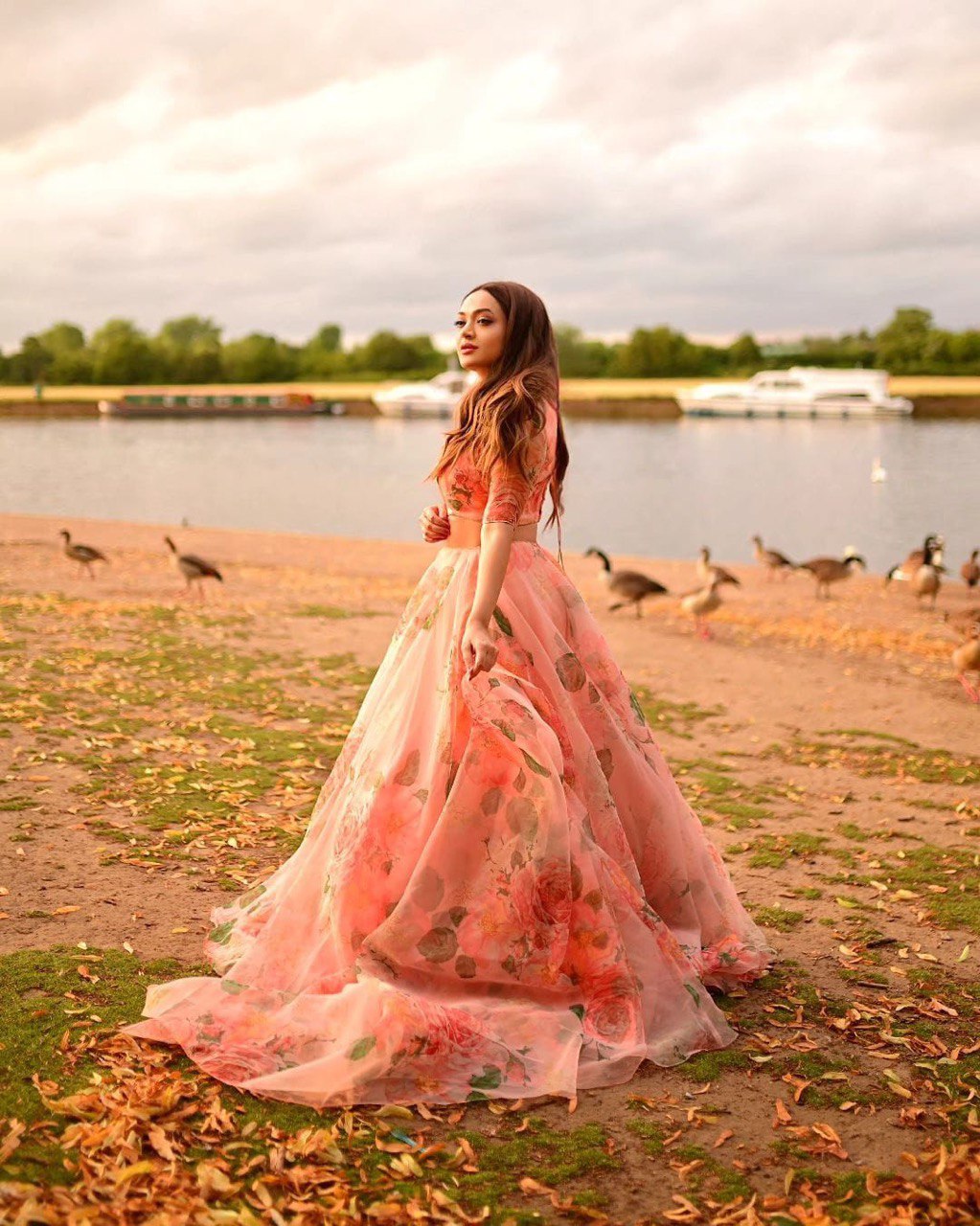 Peach Experience Timeless Elegance with Our Exclusive Floral Lehenga Design