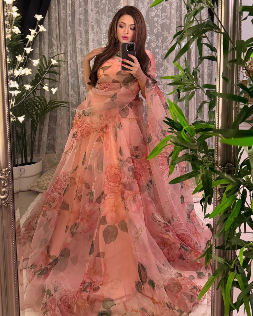 Peach Experience Timeless Elegance with Our Exclusive Floral Lehenga Design