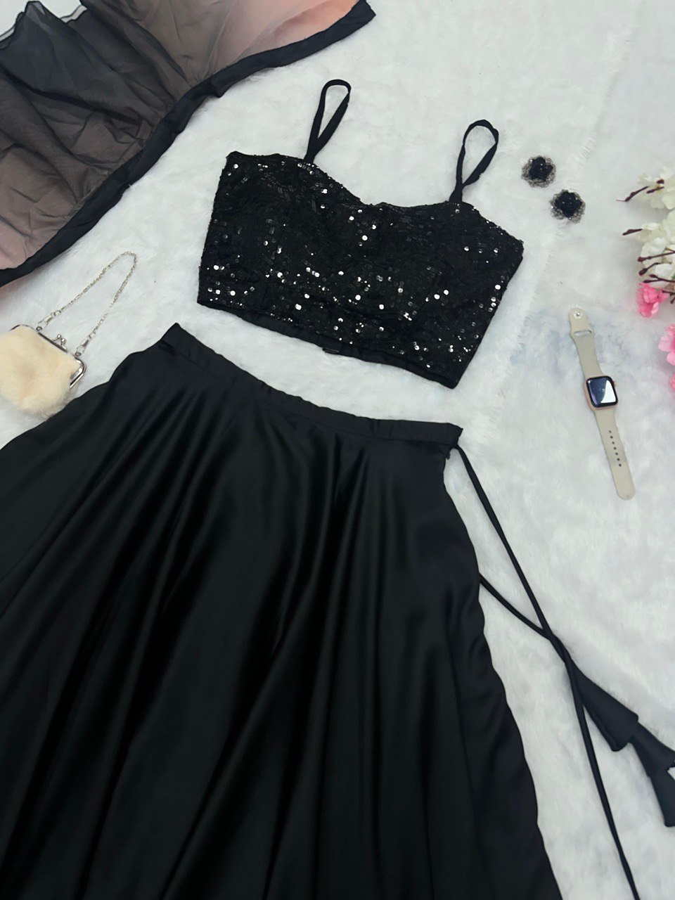 Black Unleash Elegance with Our Exclusive Georgette Lehenga Design
