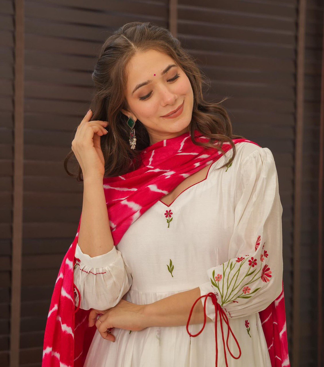 Red & White Celebrate Elegance with Our Exclusive Two-Color Anarkali Design