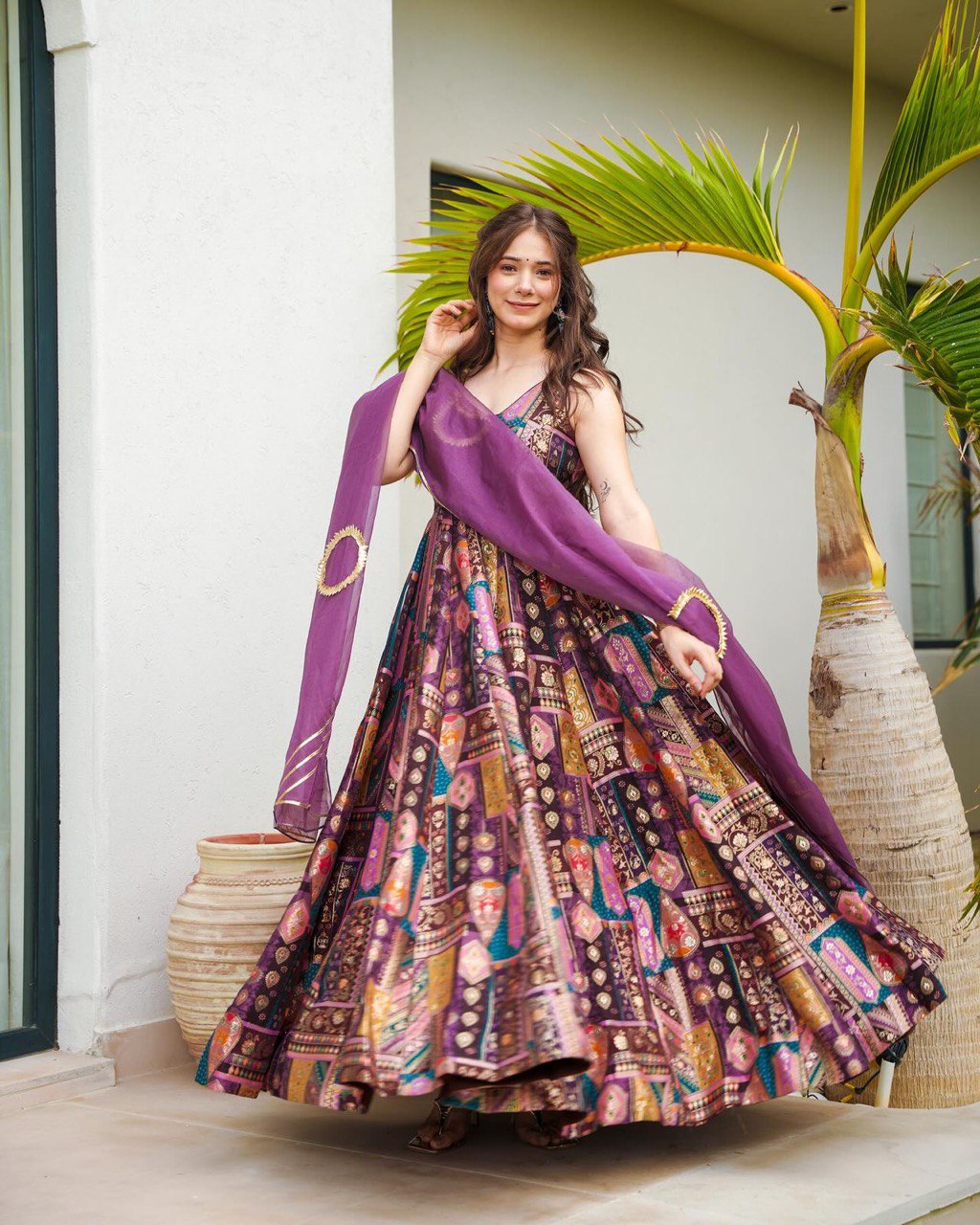Multicolor Unveil Your Elegance with Our Exclusive Jimmy Organza Anarkali Gown