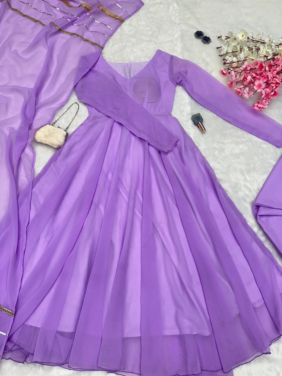Purple Elevate Your Style with Our Exclusive Georgette Anarkali Design