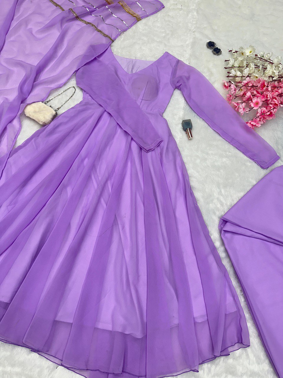 Purple Elevate Your Style with Our Exclusive Georgette Anarkali Design