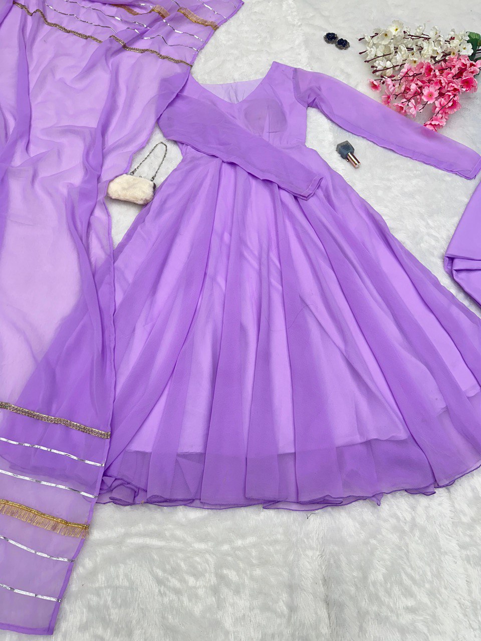 Purple Elevate Your Style with Our Exclusive Georgette Anarkali Design