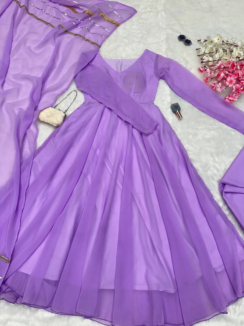 Purple Elevate Your Style with Our Exclusive Georgette Anarkali Design