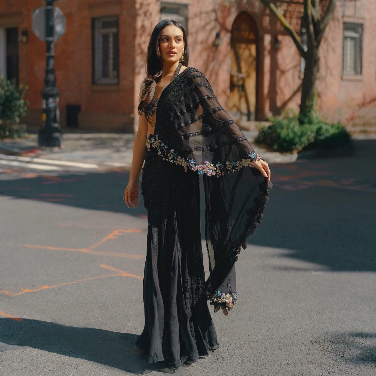 Black Discover Elegance with Our Ready-to-Wear Lehenga Style Saree