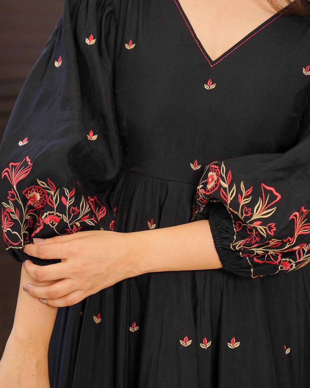 Black Embrace Modern Elegance with Our Exclusive Digital Printed Anarkali Set