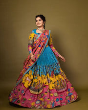 Designer kalamkari lehenga with vibrant heritage motifs mameraa