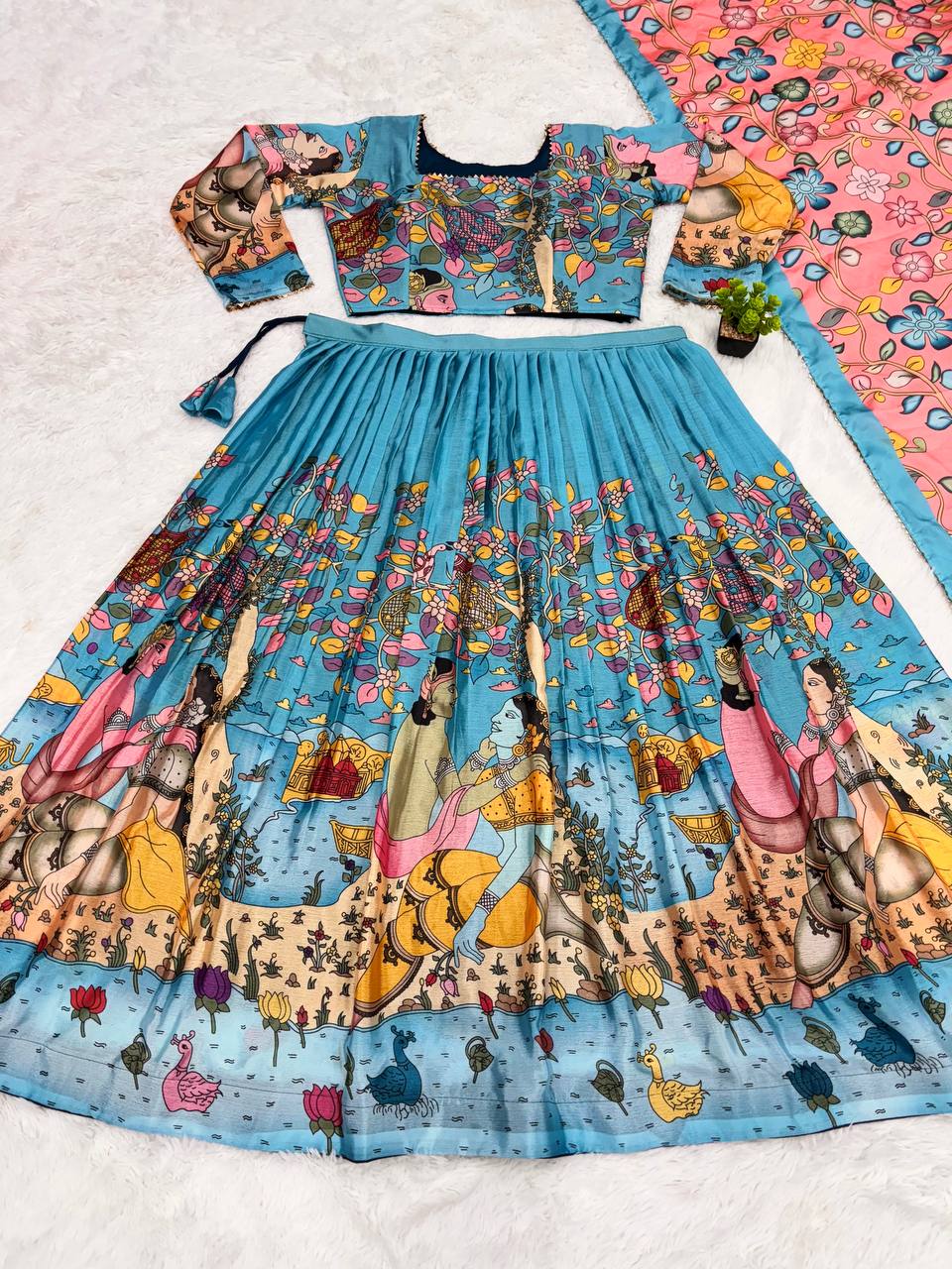 Ethereal kalamkari where art meets bridal dreams