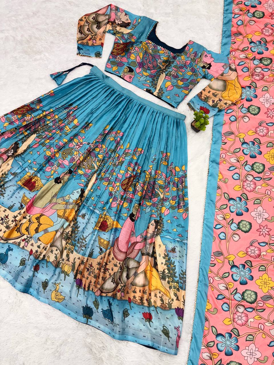 Ethereal kalamkari where art meets bridal dreams