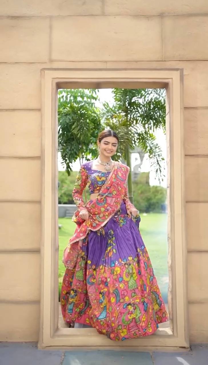 Floral fantasy kalamkari lehengas for a majestic look mameraa