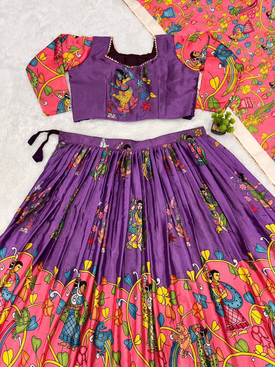 Floral fantasy kalamkari lehengas for a majestic look