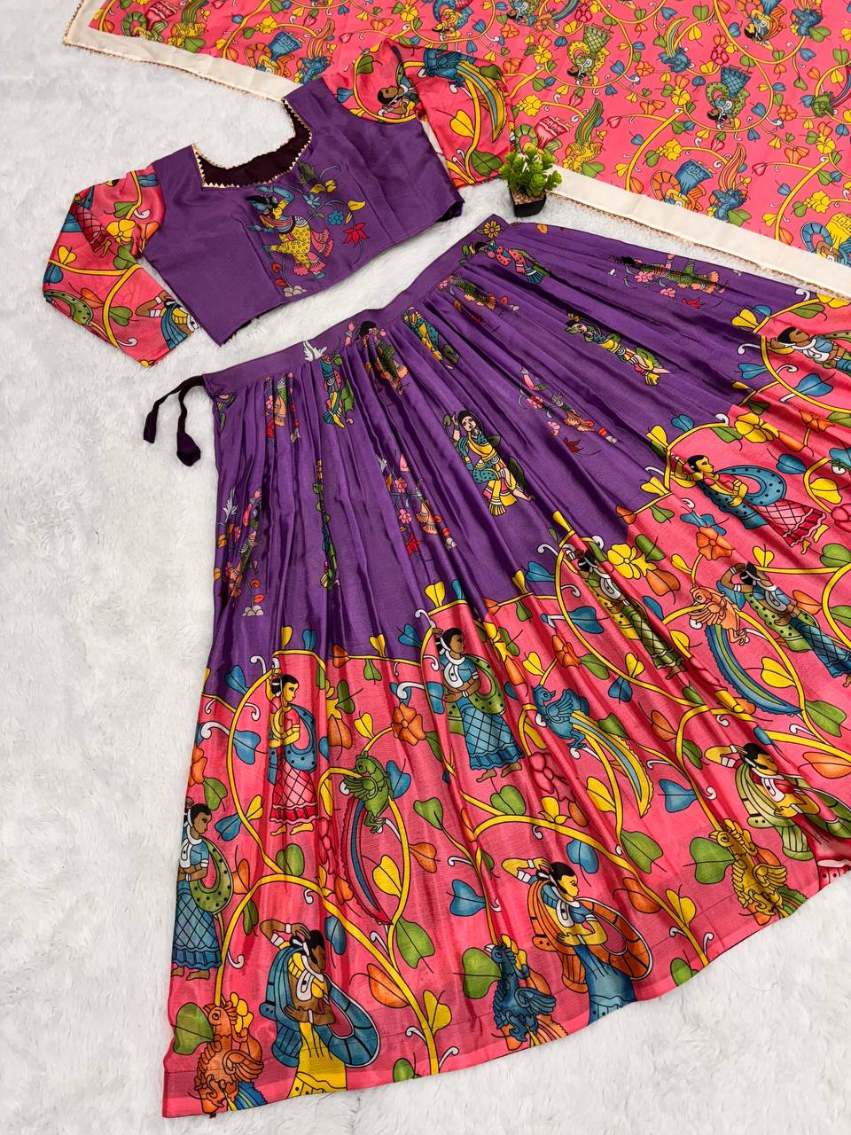 Floral fantasy kalamkari lehengas for a majestic look