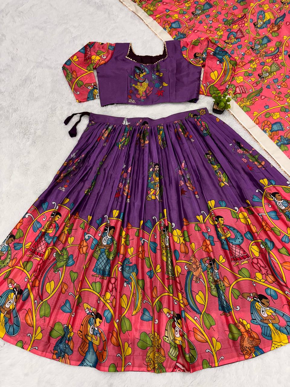 Floral fantasy kalamkari lehengas for a majestic look