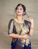 Glamgait Soft Lichi Silk Jacquard Saree