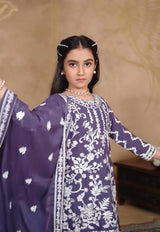 Girls Embroidered Sharara Suit Set with Kurti and Dupatta