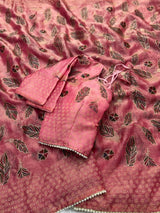 Designer Pink Silk Saree For Women