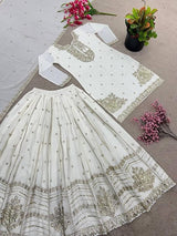 Women Off White Embroidered Kurta Sharara Set with Dupatta