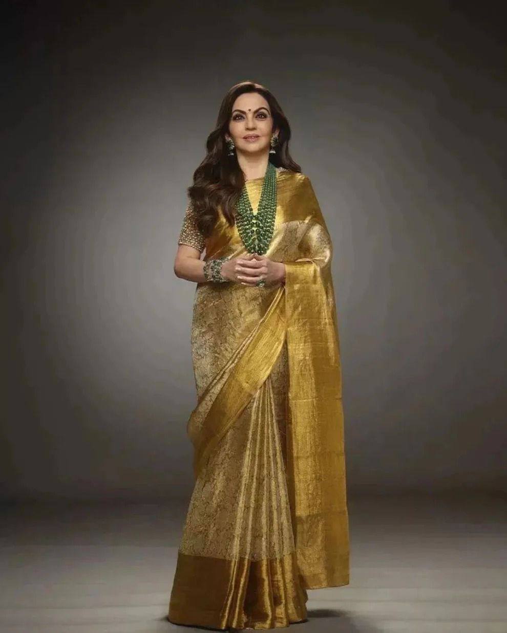 Sunehri banarasi silk saree rich zari weaving traditional elegance mameraa
