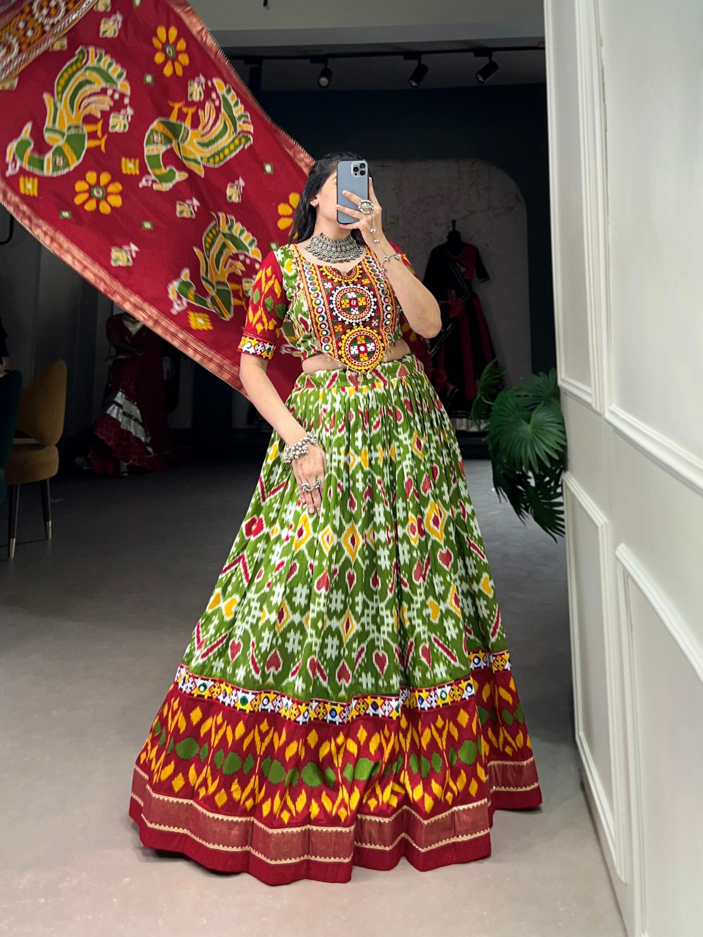 Passionate Patola Printed Tussar Silk Navratri Lehenga Choli