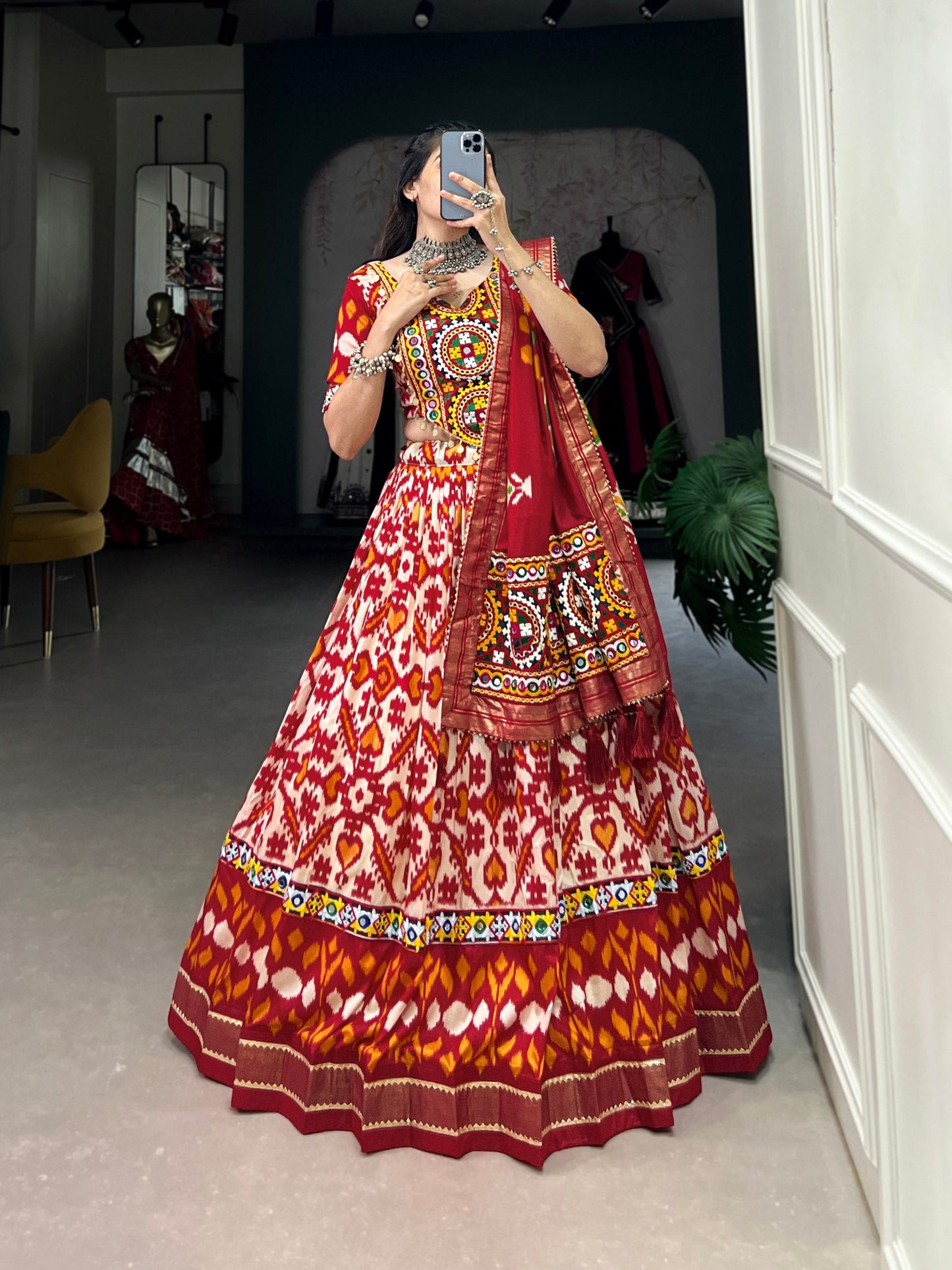 Passionate Patola Printed Tussar Silk Navratri Lehenga Choli