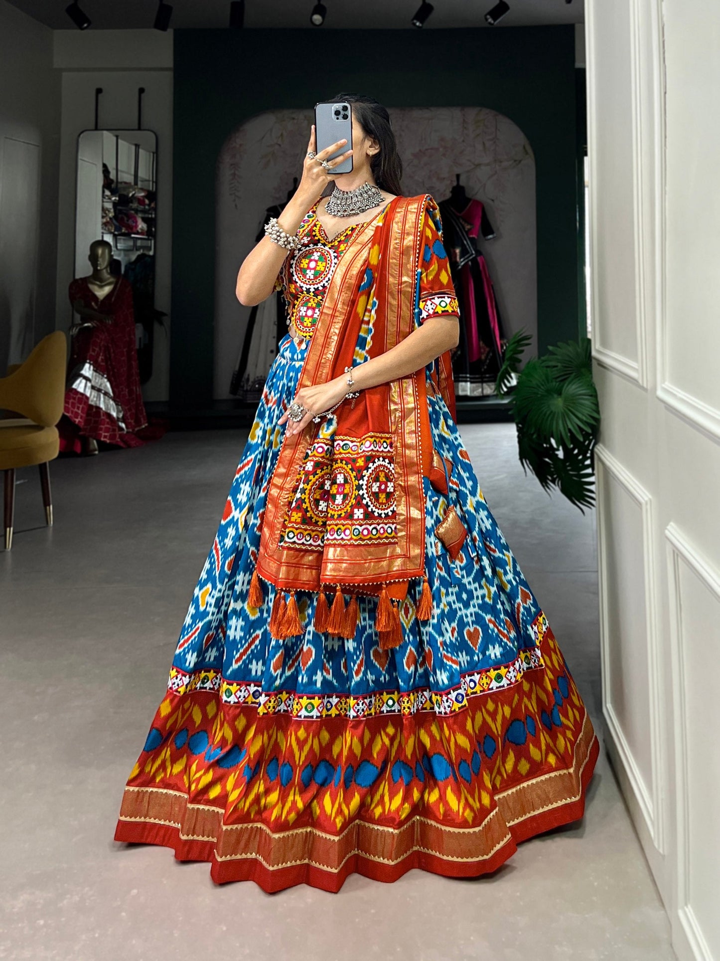 Passionate Patola Printed Tussar Silk Navratri Lehenga Choli