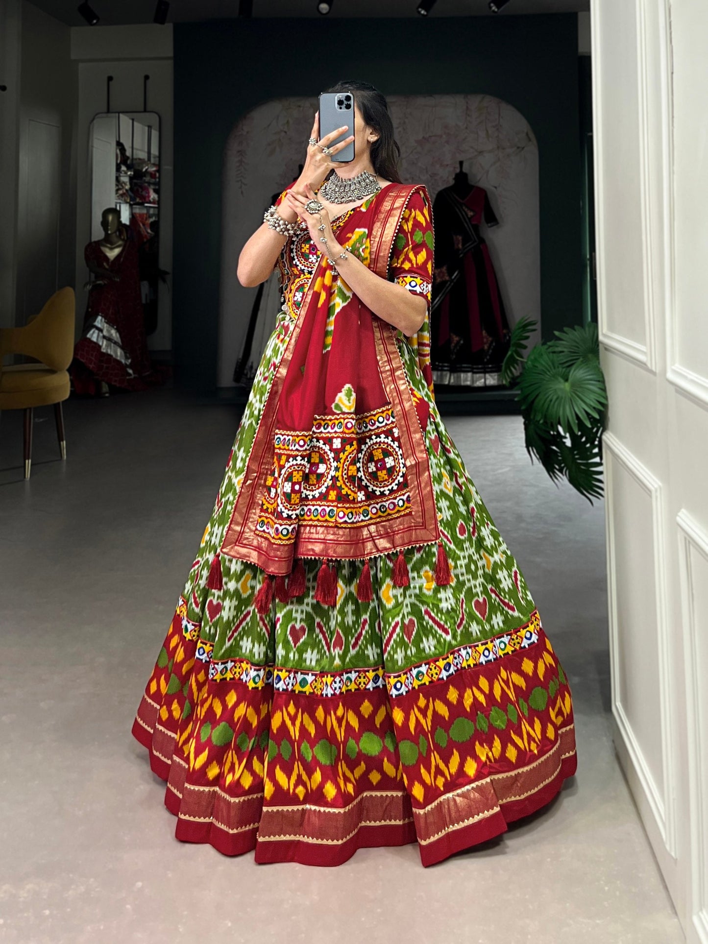 Passionate Patola Printed Tussar Silk Navratri Lehenga Choli