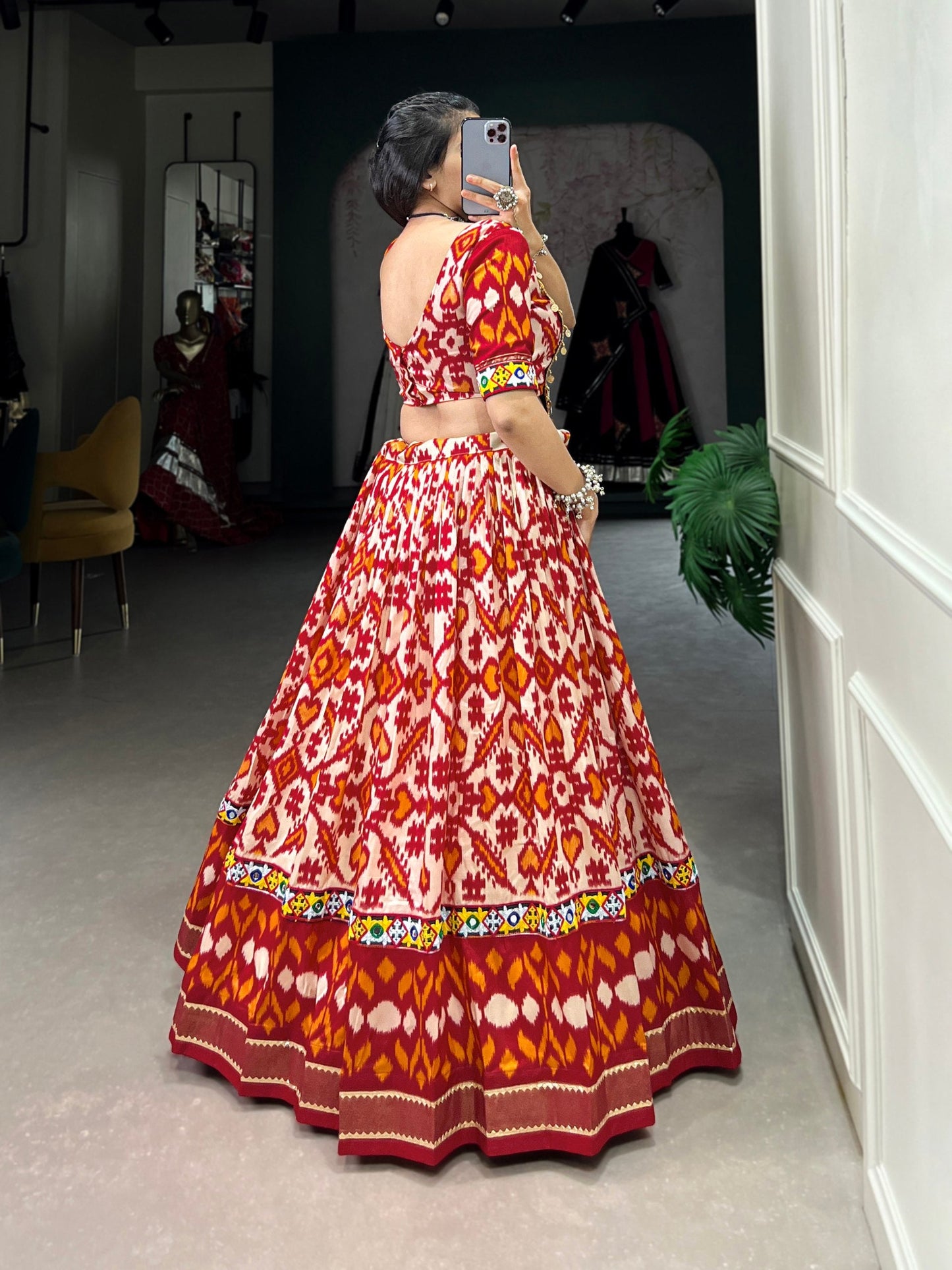 Passionate Patola Printed Tussar Silk Navratri Lehenga Choli