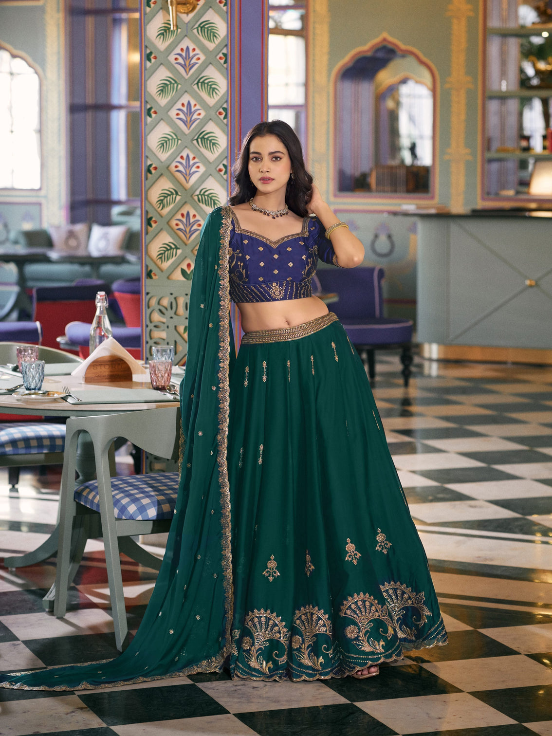 Bridesmaid wear rangoli silk chaniya choli