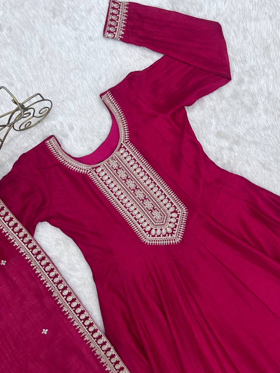 Pink Anarkali Gown with Dupatta