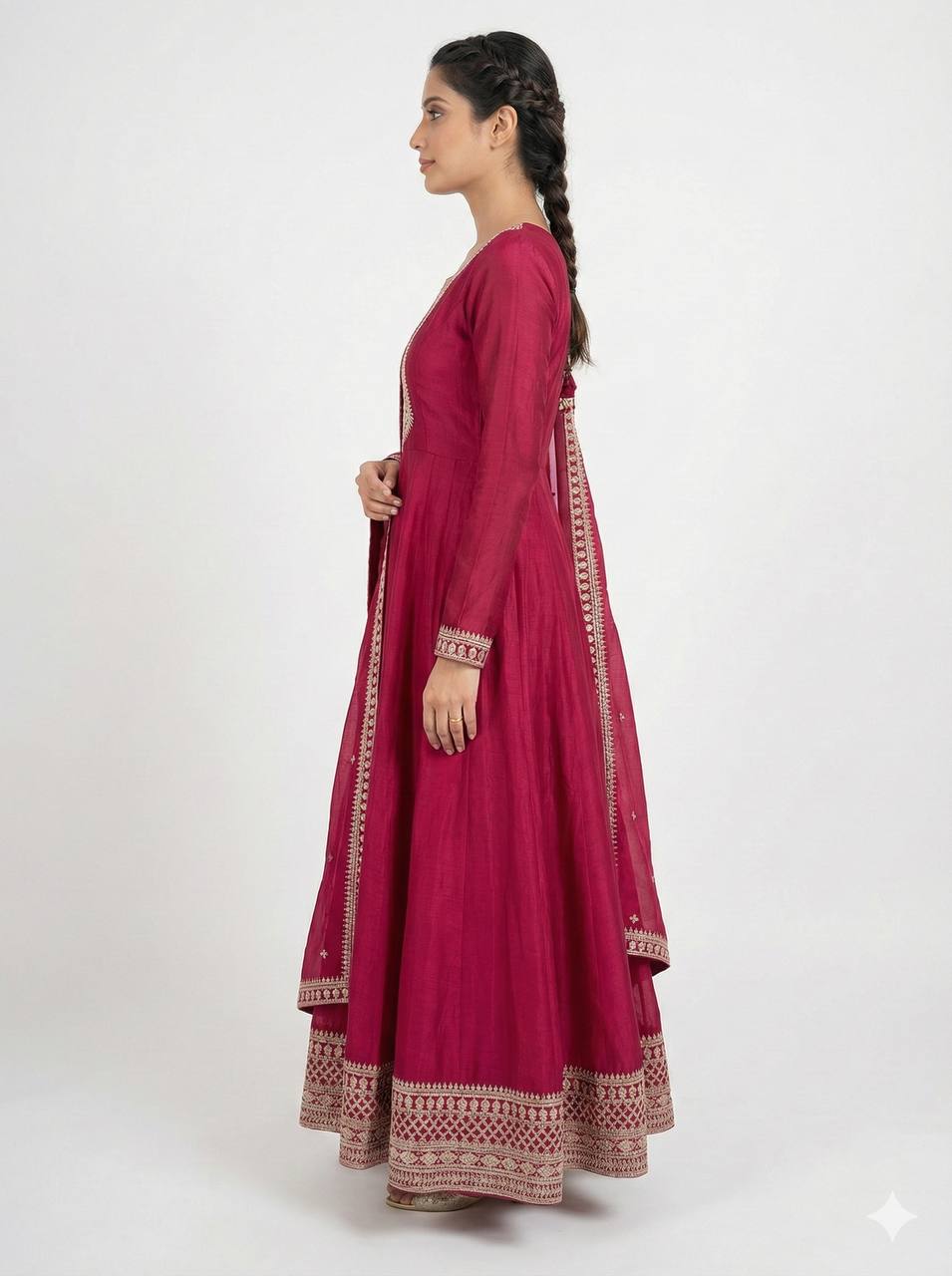 Pink Anarkali Gown with Dupatta