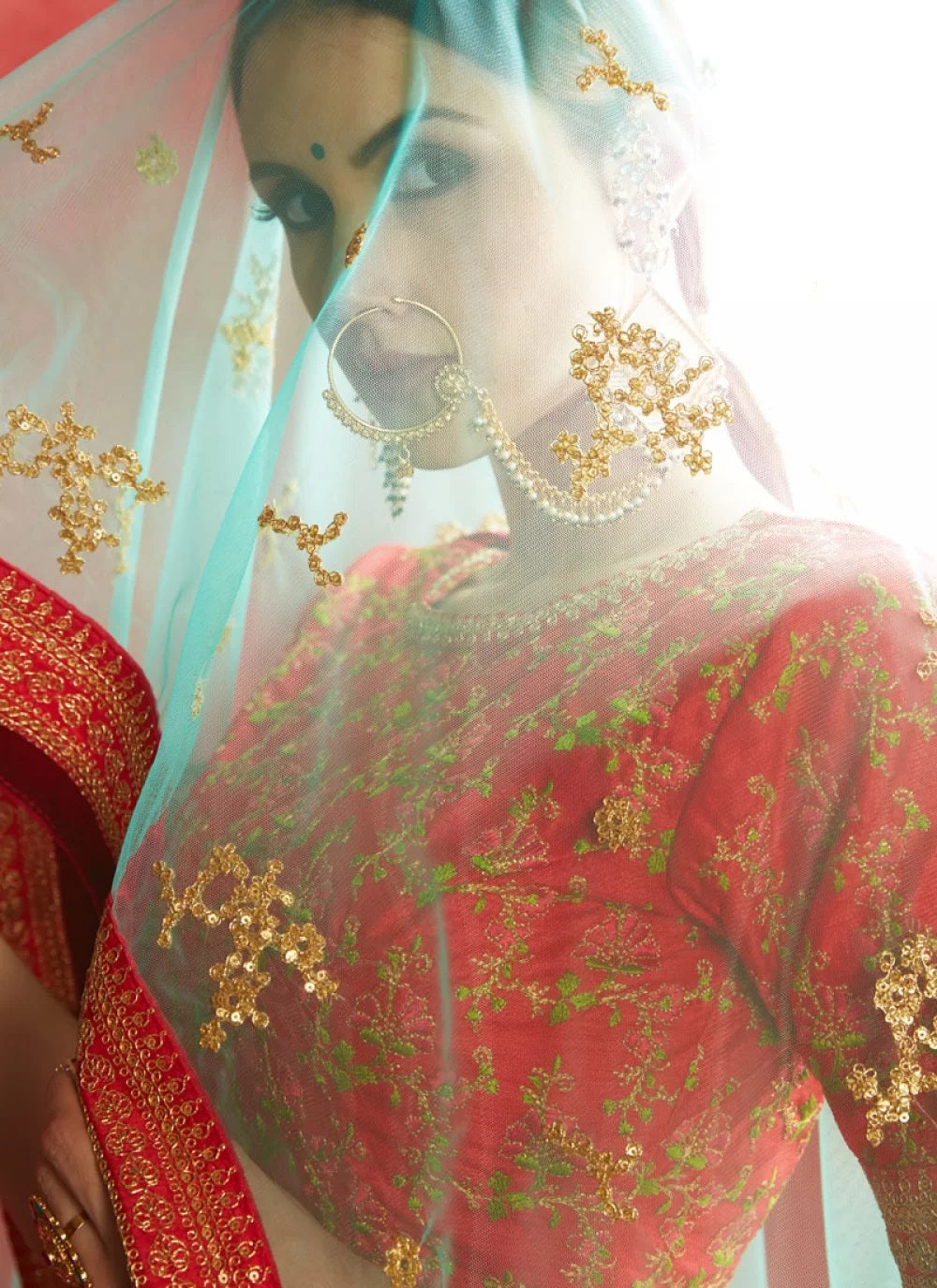 Pink bangalori silk floral print lehenga