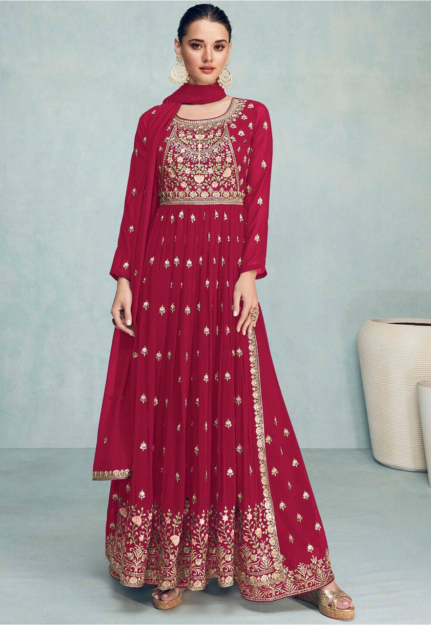 Pink Bollywood Suit Indian Kameez Salwar Party Pakistani party Ethnic Anarkali Gown gowns dresses for women's