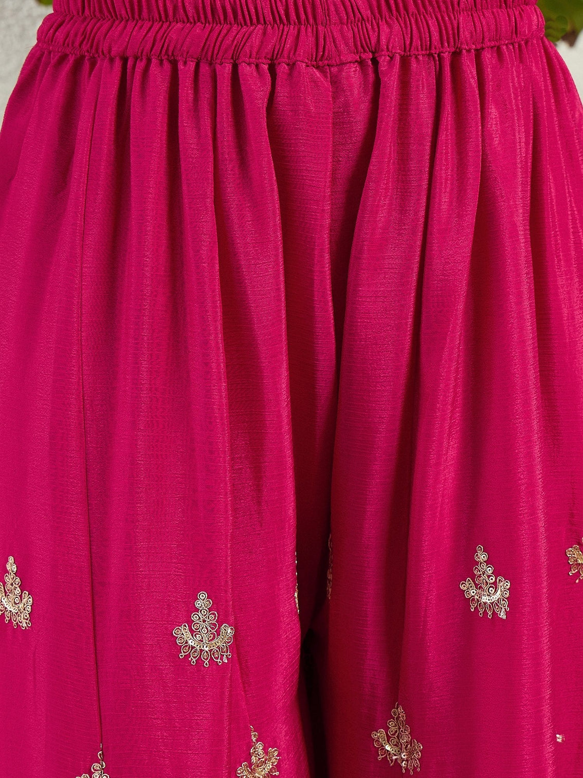 Pink Chinon Kurta Palazzo Set
