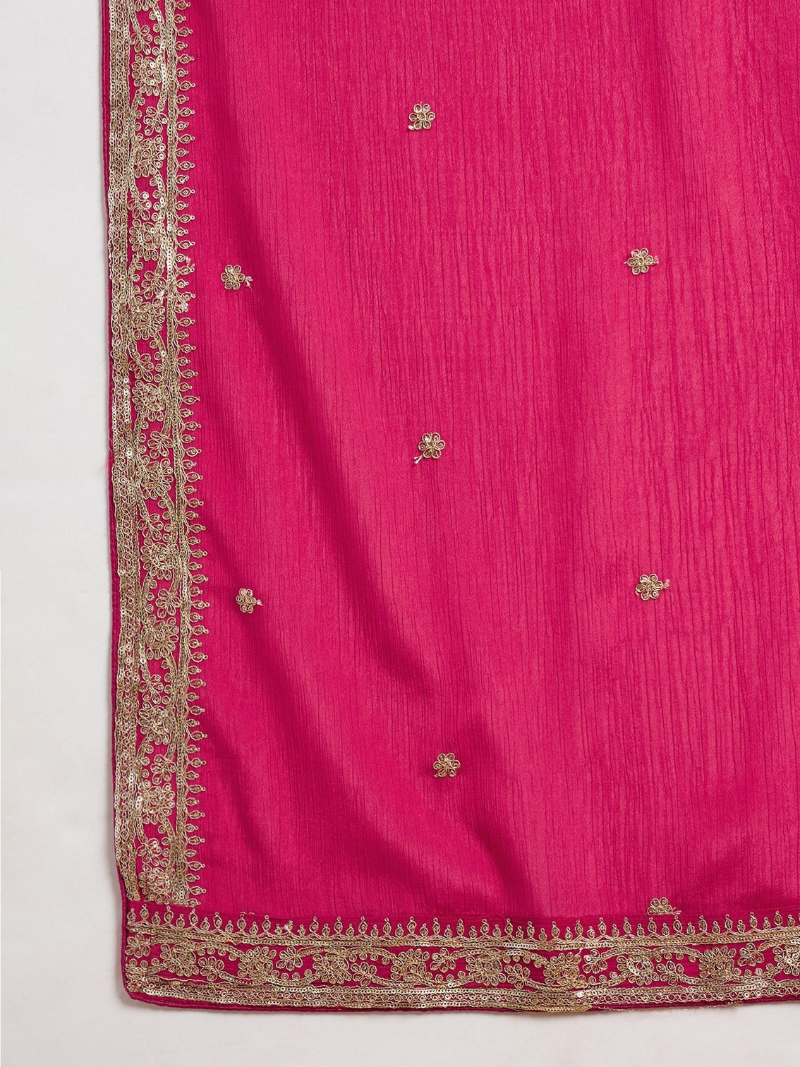 Pink Chinon Kurta Palazzo Set