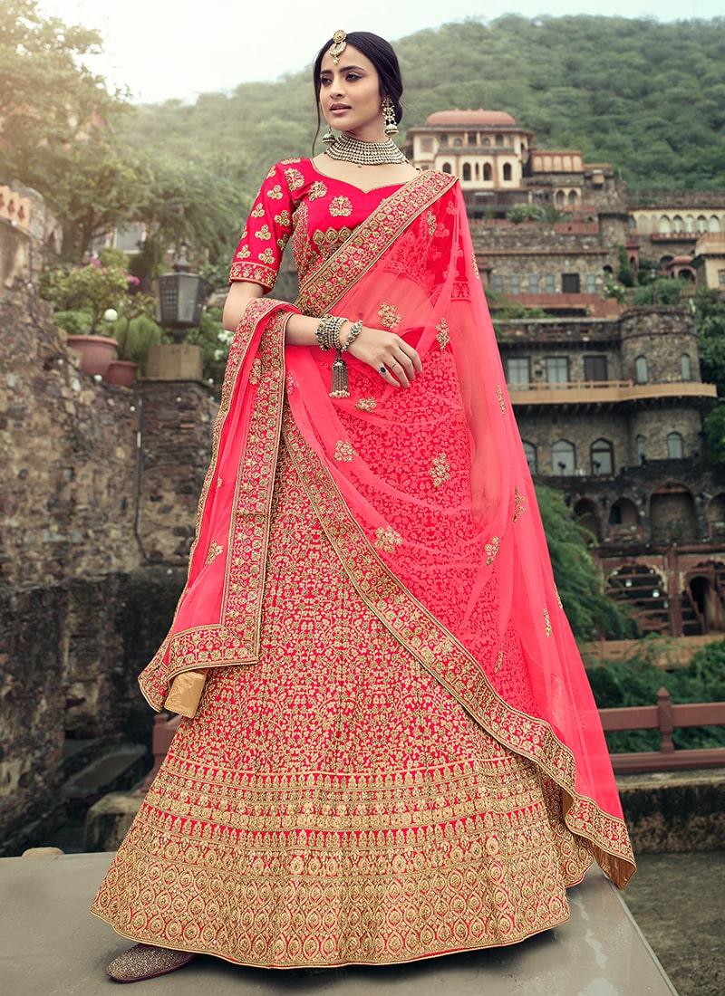 Pink Color Occasion Wear Lehenga With Stone And Zari Work