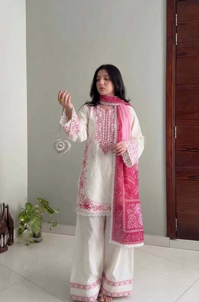 Pink Designer Farshi Palazzo Suit