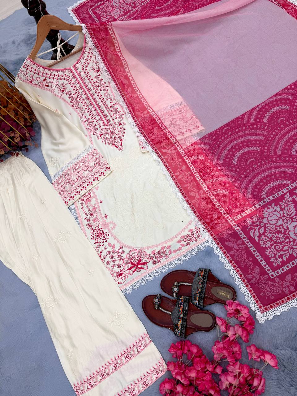 Pink Designer Farshi Palazzo Suit