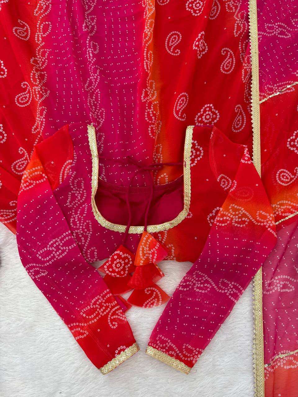 Pink Designer Faux Georgette Digital Print Anarkali Set with Dupatta