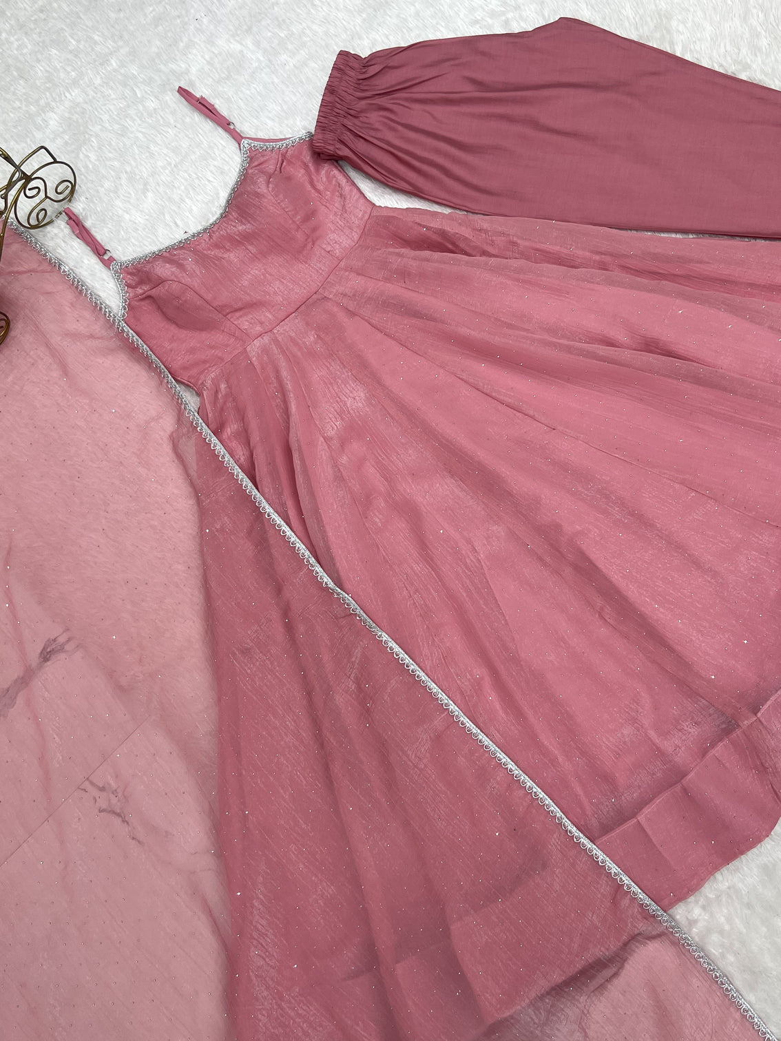 Pink Designer Flared Anarkali Suit