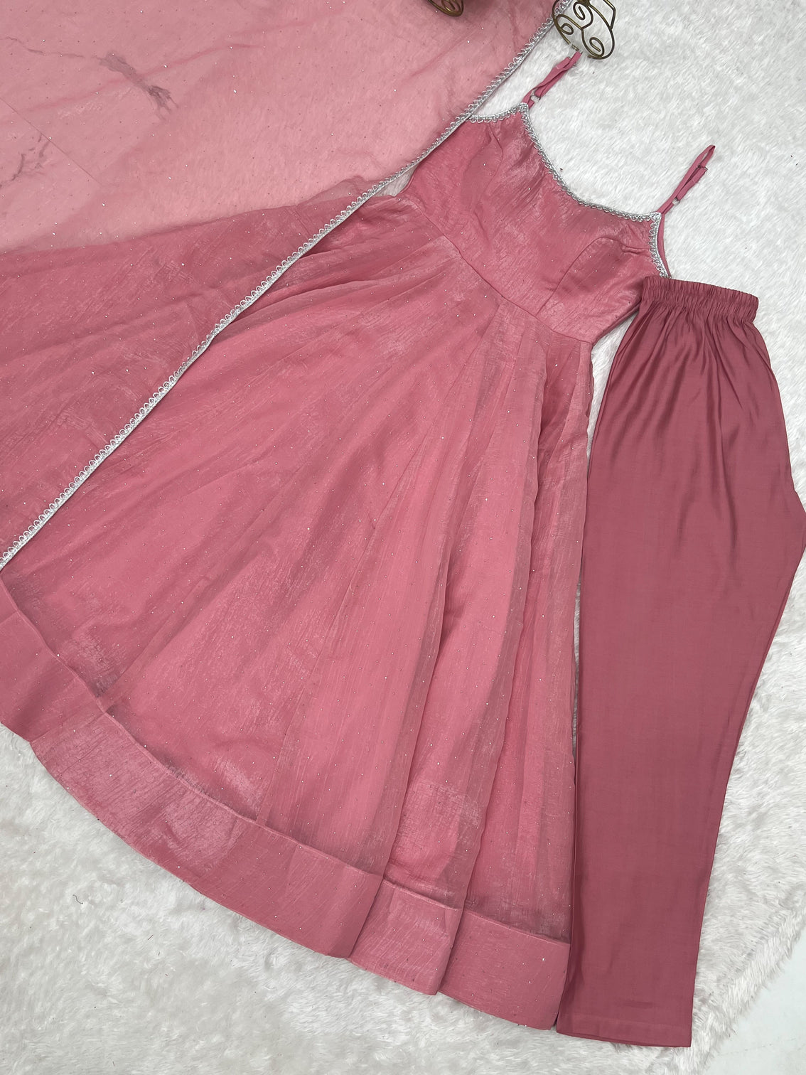 Pink Designer Flared Anarkali Suit