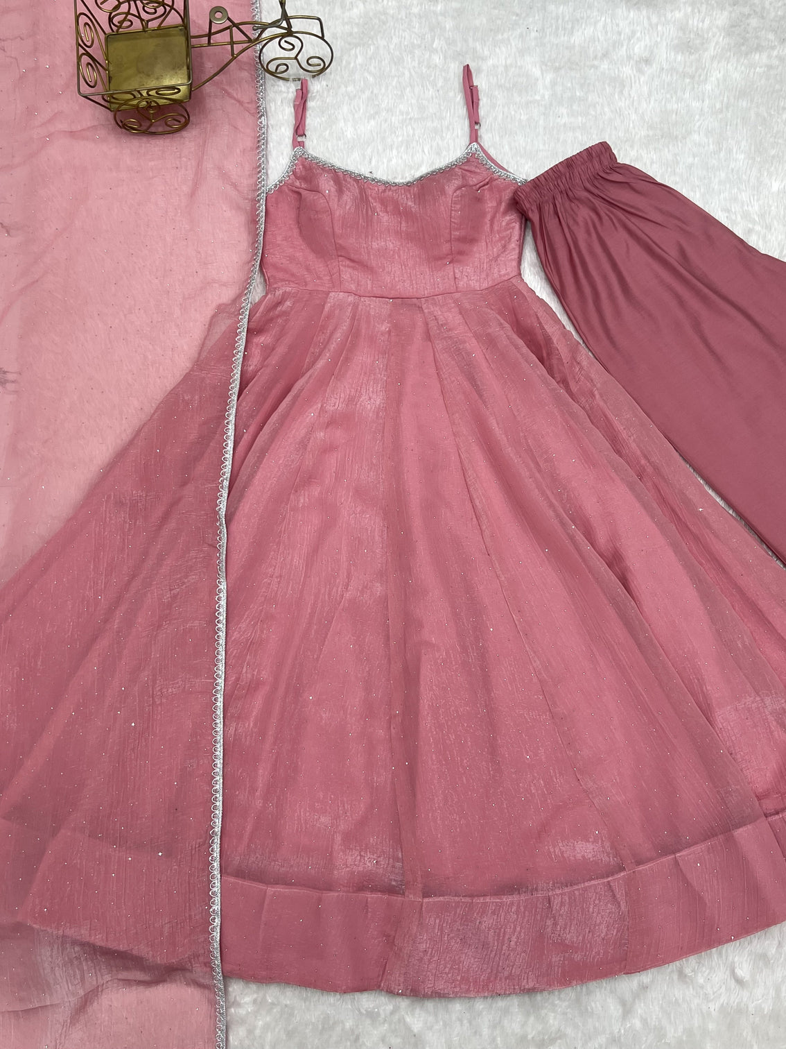 Pink Designer Flared Anarkali Suit