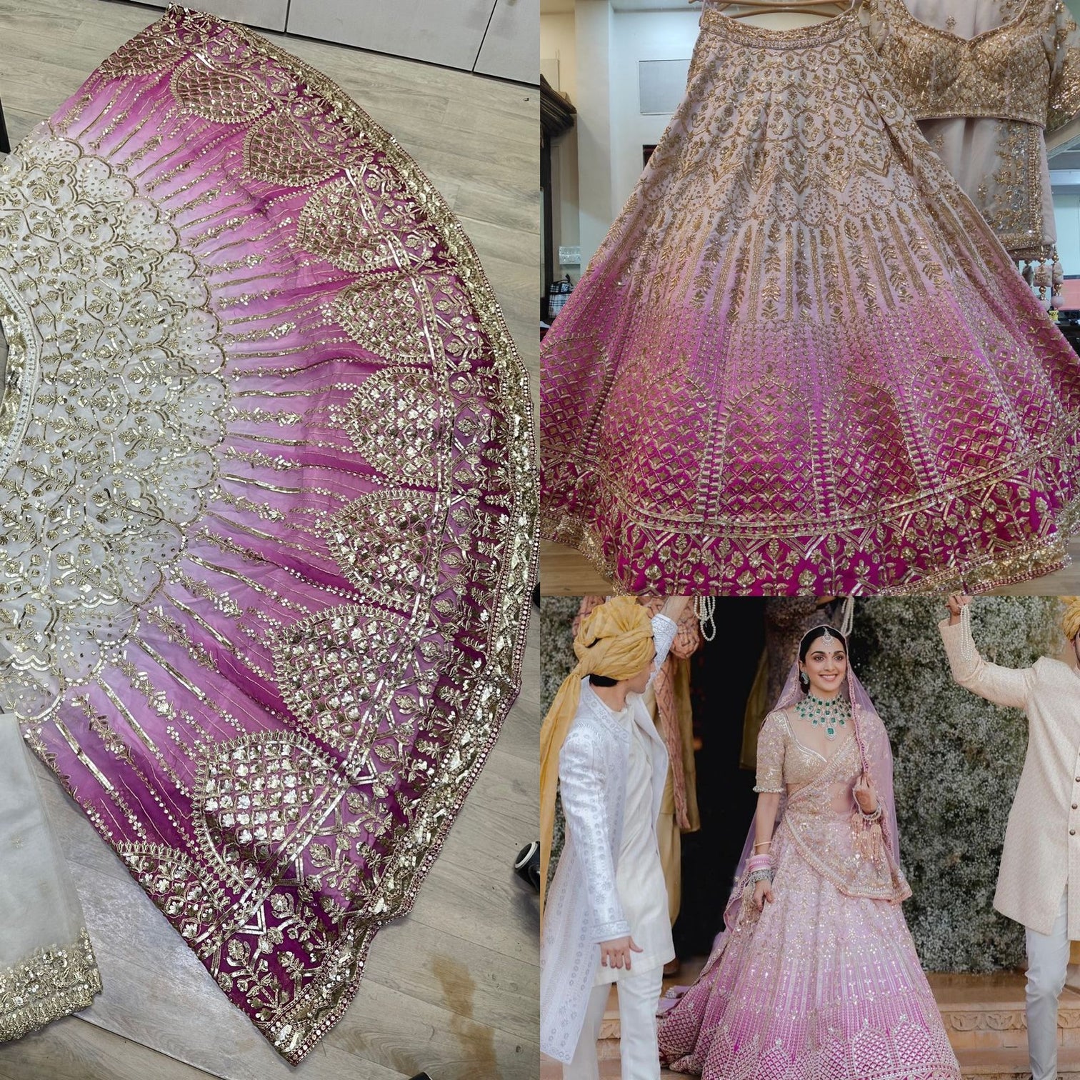 Pink Designer Kiara Advani Styled Wedding Lehenga Choli with Heavy Sequin Work