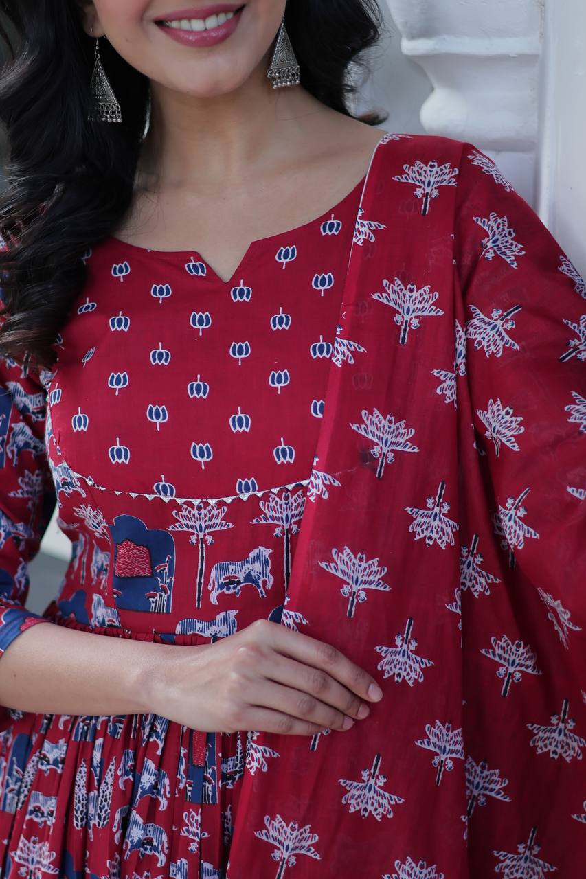 Pink Elegant Pure Cotton Ethnic Suit Set – Comfort & Style Combined